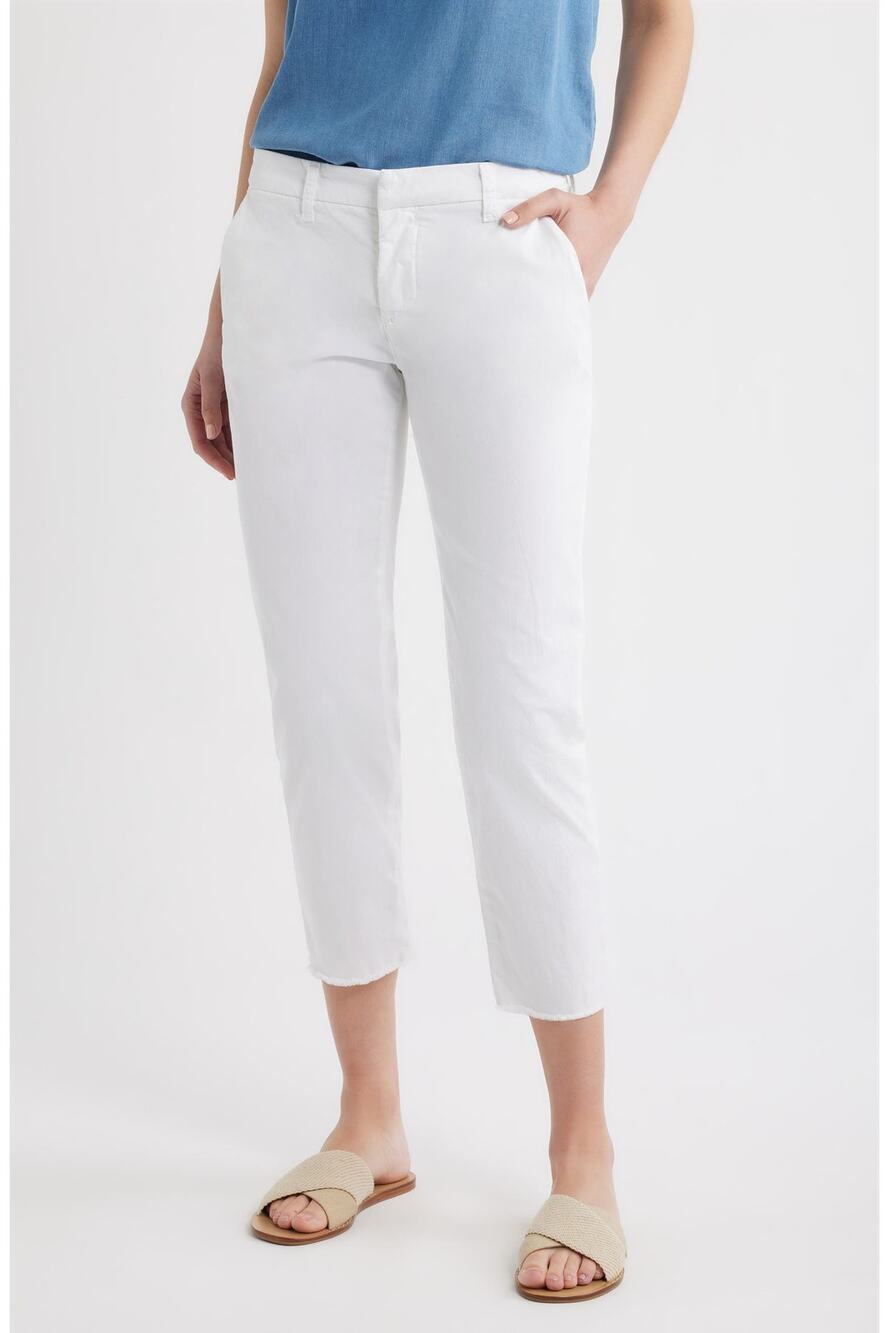 Frank & Eileen White Wicklow Mid Rise Chino Crop Pants Women's 2 Coastal Preppy